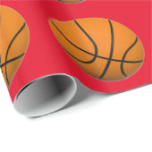 Basketbal rood Sinaasappel Cadeaupapier (Rol Hoek)