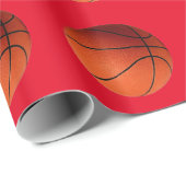 Basketbal rood Sinaasappel Cadeaupapier (Rol Hoek)