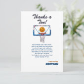 Basketbal rookie bedankkaart (Staand voorkant)