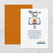 Basketbal rookie bedankkaart (Voorkant / Achterkant)