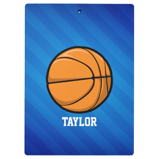 Basketbal; Royal Blue Stripes Klembord (Achterkant)