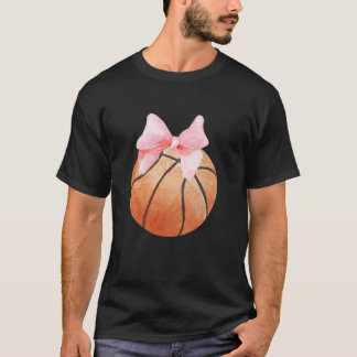 Basketbal Roze Bow Coquette Preppy Esthetisch Spel T-shirt