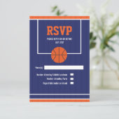Basketbal RSVP-kaart RSVP Kaartje (Staand voorkant)