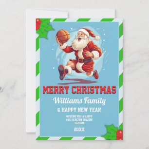 Basketbal santa claus Cartoon Kaart