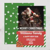 Basketbal santa claus kaart (Voorkant / Achterkant)