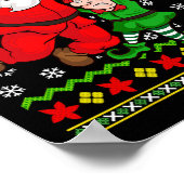 Basketbal Santa Claus Slam Dunk Elf Ugly Christmas Poster (Hoek)