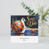 Basketbal Save the Date Huwelijk Kaart (Staand voorkant)