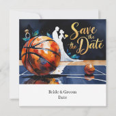 Basketbal Save the Date Huwelijk Kaart (Voorkant)
