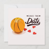 Basketbal Save the Date Trouw Uitnodiging  (Voorkant)