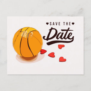 Basketbal Save the Date Trouwdag Uitnodiging Briefkaart