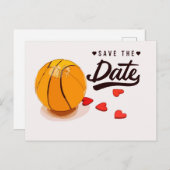 Basketbal Save the Date Trouwfeest Uitnodiging Briefkaart (Voorkant / Achterkant)