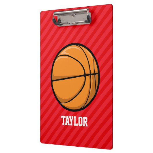 Basketbal; Scarlet Red Stripes Klembord (Links)