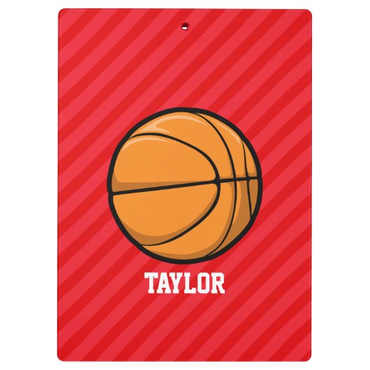 Basketbal; Scarlet Red Stripes Klembord (Achterkant)