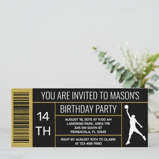 Basketbal Schoenendoos Label Verjaardagsfeest Kaart (Staand voorkant)