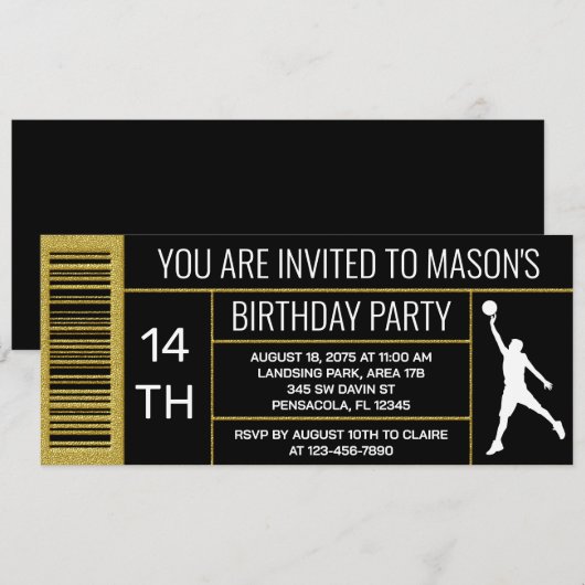 Basketbal Schoenendoos Label Verjaardagsfeest Kaart (Voorkant / Achterkant)