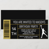 Basketbal schoenendoos label verjaardagsfeestje kaart (Voorkant / Achterkant)