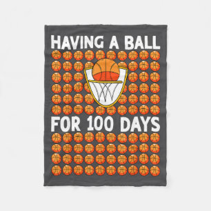 Basketbal School Dagen 100 Dagen School 100ste Fleece Deken