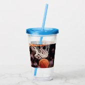 Basketbal scoren acryl drinkbeker (Achterkant)
