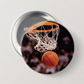 Basketbal scoren ronde button 7,6 cm (Voorkant /achterkant)
