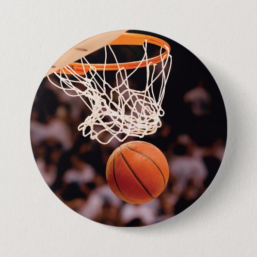 Basketbal scoren ronde button 7,6 cm (Voorkant)