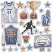 Basketbal Scrapbook Stickers (Voorkant)