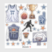 Basketbal Scrapbook Stickers (Vel)
