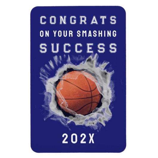 Basketbal Senior 2026 Gefeliciteerd Magneet (Verticaal)
