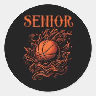 Basketbal Senior Nacht Tante. Ronde Sticker