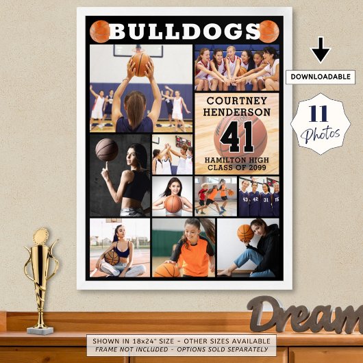 Basketbal Senior Night 11 Fotocollage Poster