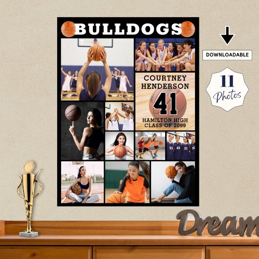 Basketbal Senior Night 11 Fotocollage Poster
