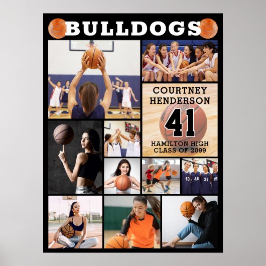 Basketbal Senior Night 11 Fotocollage Poster (Voorkant)