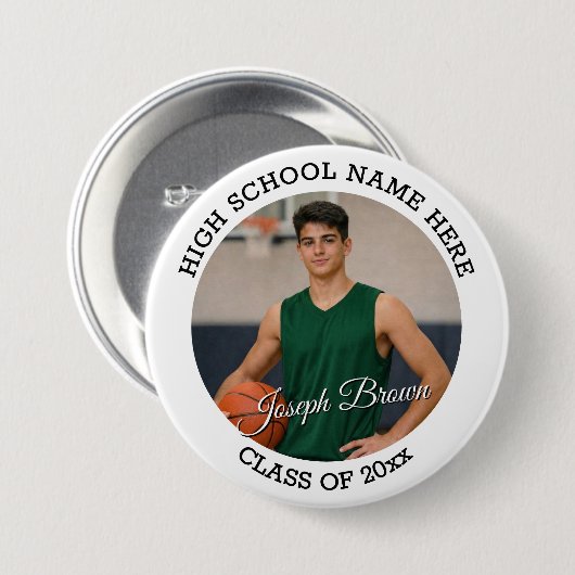 Basketbal Senior Night Aangepaste Foto School Spir Ronde Button 7,6 Cm (Voorkant /achterkant)