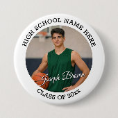 Basketbal Senior Night Aangepaste Foto School Spir Ronde Button 7,6 Cm (Voorkant)