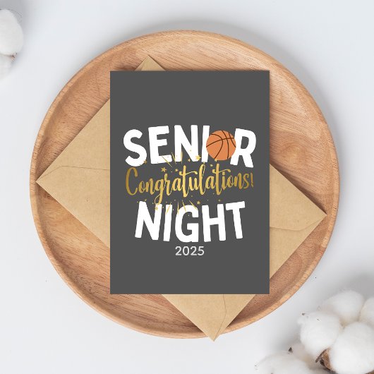 Basketbal Senior Night Felicitatiekaart Kaart