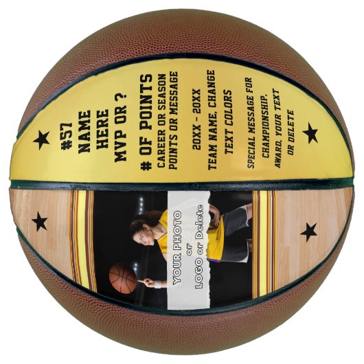 Basketbal Senior Night Gifts, FOTO Basketbal (Voorkant)