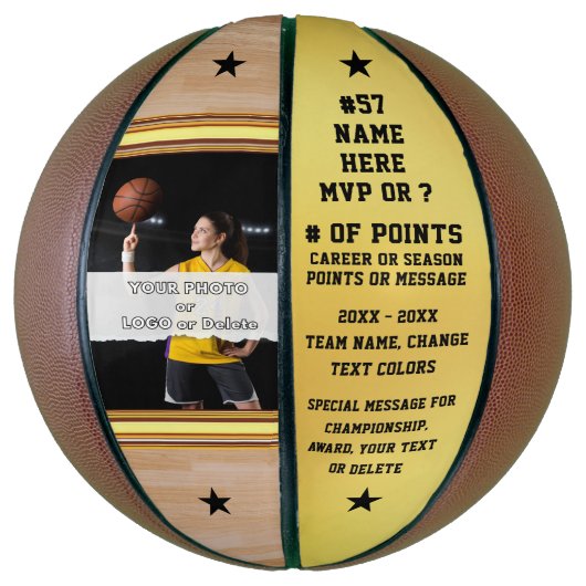 Basketbal Senior Night Gifts, FOTO Basketbal (Verticaal)
