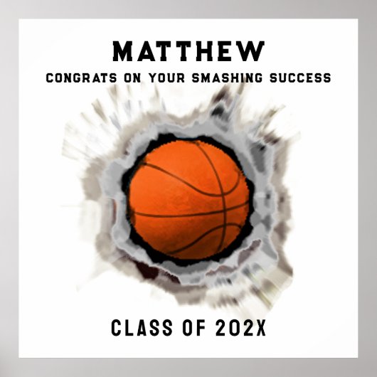 Basketbal Seniors Afstudeer Congrats Poster (Voorkant)