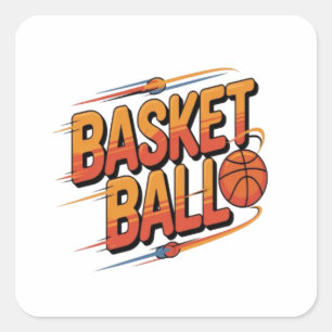Basketbal sensatie vierkante sticker