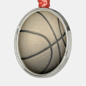 Basketbal Sepia Kleur Retro  Stijl Metalen Ornament (Links)