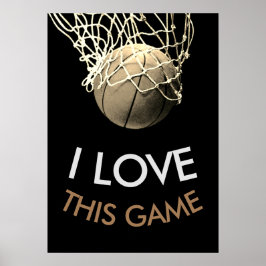 Basketbal Sepia Tinten Retro Uitzicht Poster