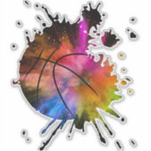 basketbal shirt bal graffiti Silhouette Sticker (Voorkant)