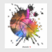 basketbal shirt bal graffiti Silhouette Sticker (Vel)