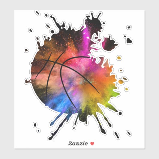 basketbal shirt bal graffiti Silhouette Sticker (Vel)
