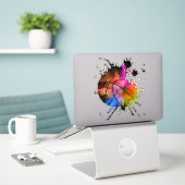 basketbal shirt bal graffiti Silhouette Sticker (Laptop op bureau)