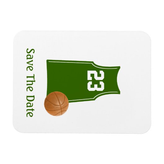 Basketbal Shirt Bewaar de datum Flexible Magnet Magneet (Horizontaal)