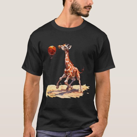 Basketbal Shirt Kinder Basketbal Giraffe Mannen Ba (Voorkant)