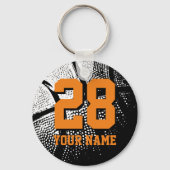 Basketbal shirt nummer sleutelhanger | Personalise (Voorkant)