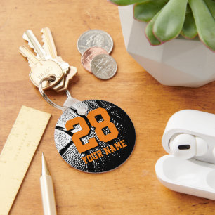 Basketbal shirt nummer sleutelhanger   Personalise