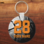 Basketbal shirt nummer sleutelhanger | Personalise (Voorkant)