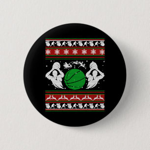 Basketbal Shirten - Basketbal Kerst Shirt Ronde Button 5,7 Cm